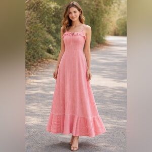 WKND WYFR maxi stripped pink dress S